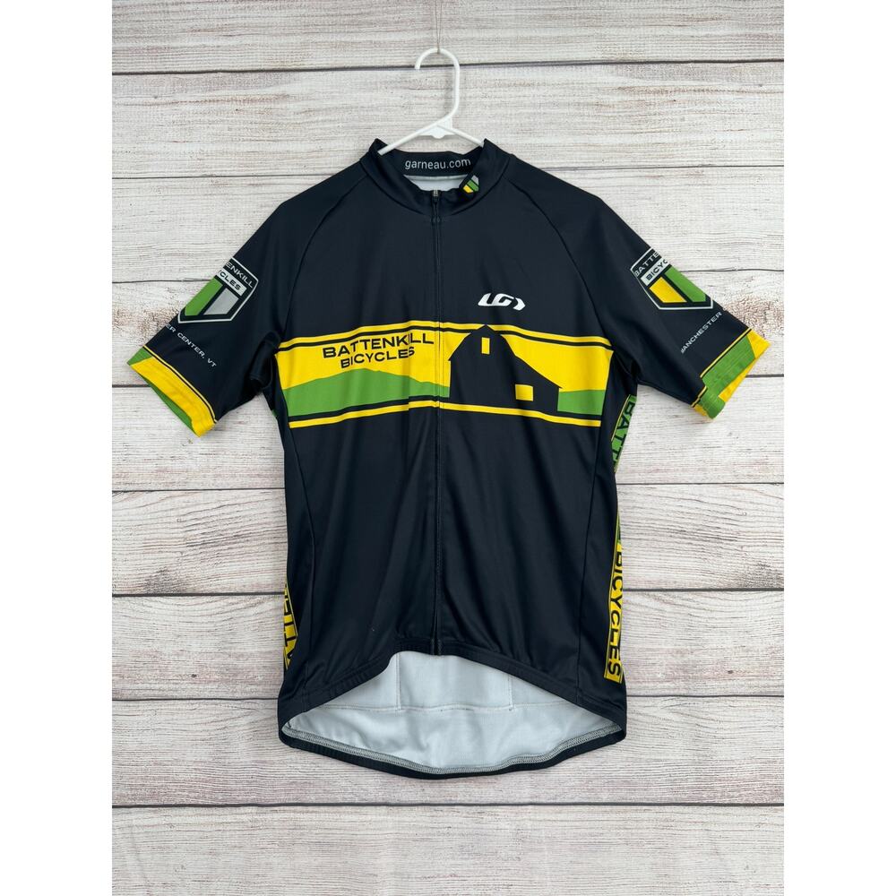Garneau Battenkill Bicycles Cycling Jersey Adult Large‎ Black Yellow Green